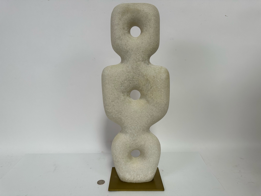 Arteriors Aspen Mid Century Modern White Ricestone Sculpture 8W X 5D X 20.5H [CR] Retails $545 [Photo 3]