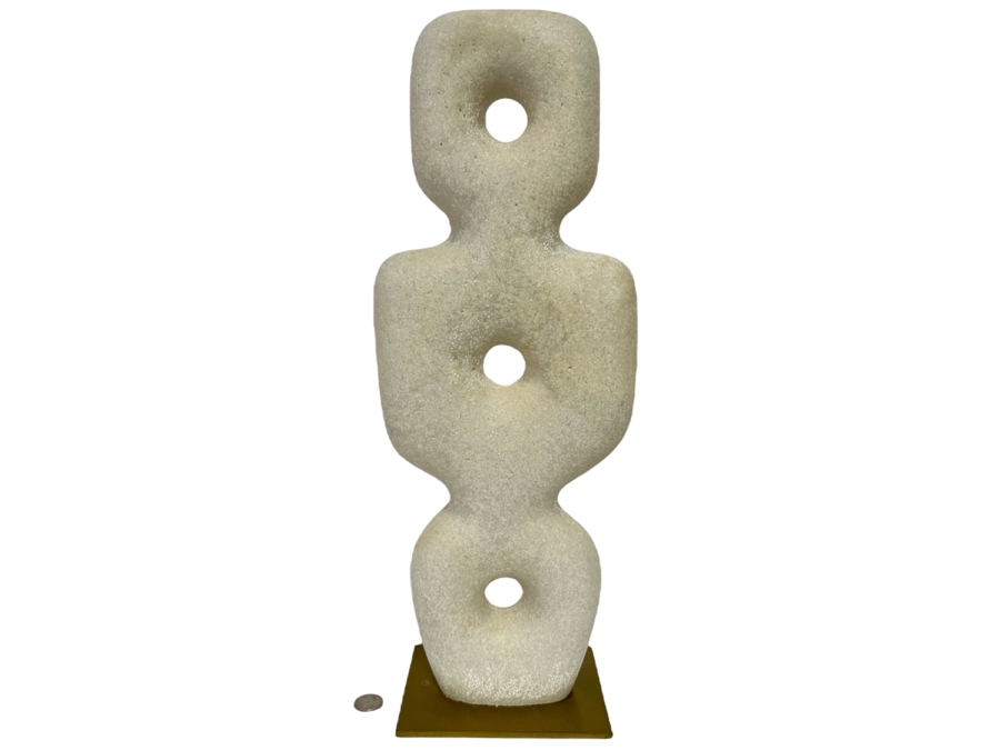 Arteriors Aspen Mid Century Modern White Ricestone Sculpture 8W X 5D X 20.5H [CR] Retails $545 [Photo 1]