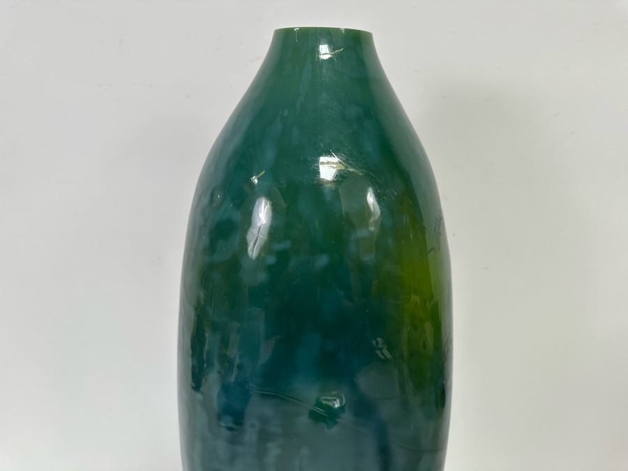 Large Yuma Green Glass Vase Made In India From Crate & Barrel 24H [CR] [Photo 7]