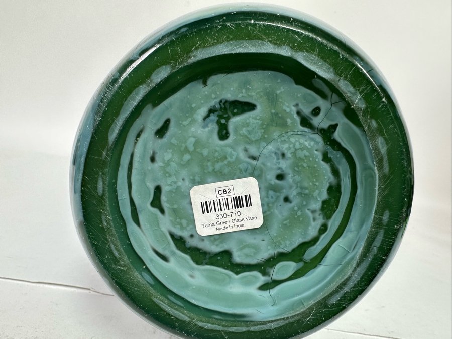 Large Yuma Green Glass Vase Made In India From Crate & Barrel 24H [CR] [Photo 10]