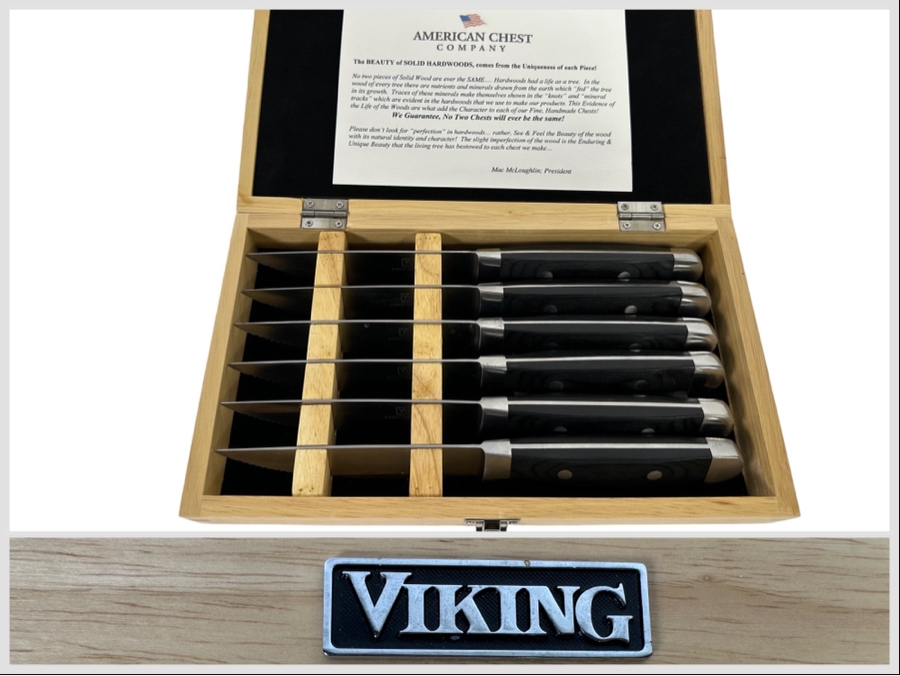 Viking 6-Piece Steak Knife Set with Box | Black