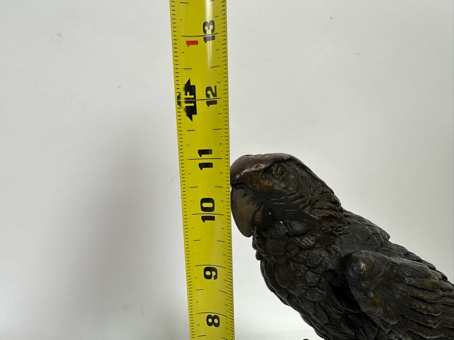 Pair Of Metal Bird Sculptures On Marble Bases From India 11W X 11H [CR] [Photo 13]