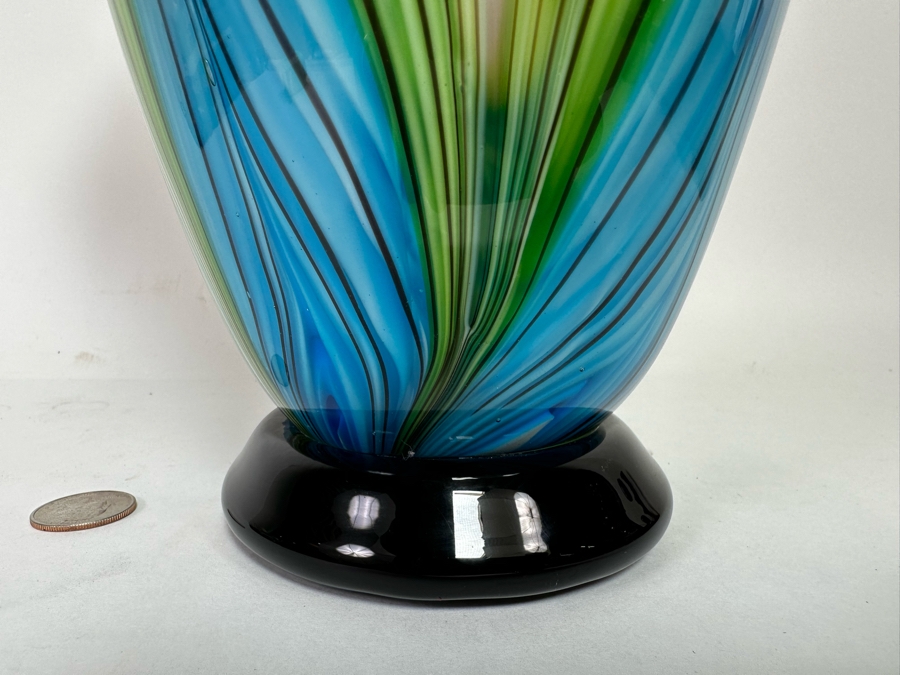Stunning Multi-Colored Glass Vase 12.5H [CR] [Photo 4]