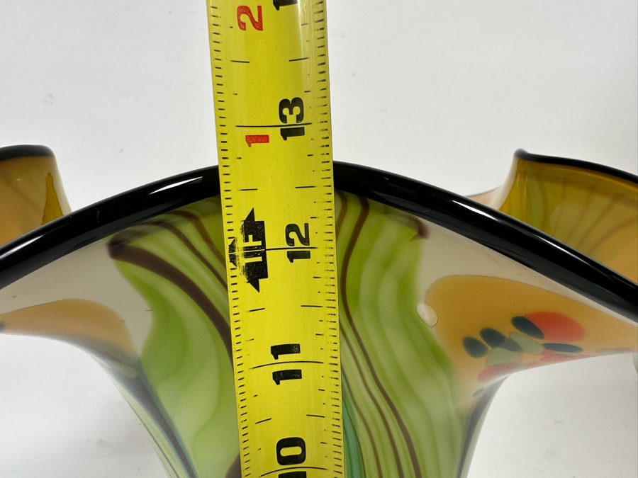 Stunning Multi-Colored Glass Vase 12.5H [CR] [Photo 10]