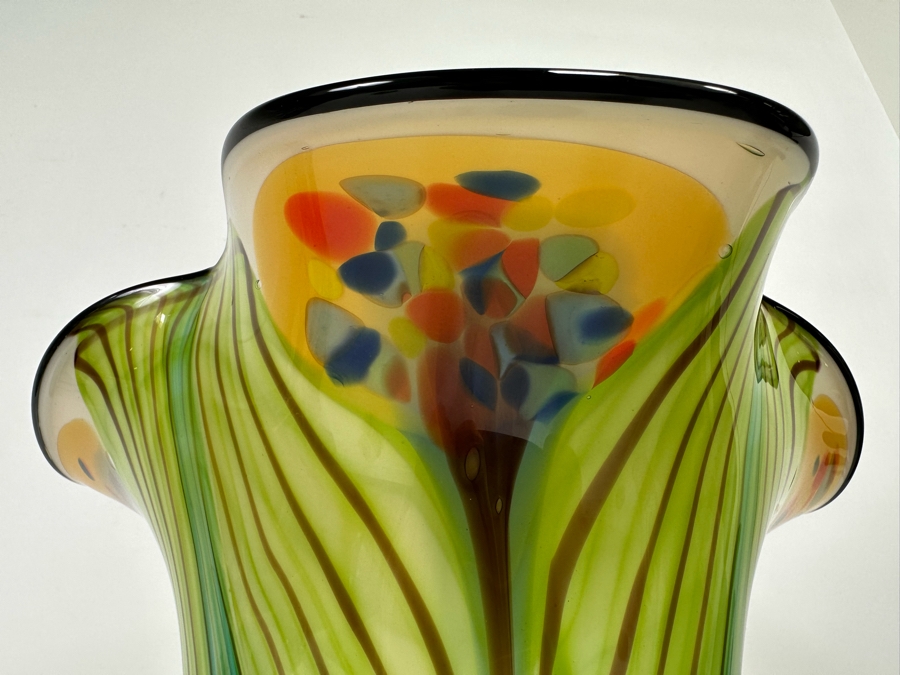 Stunning Multi-Colored Glass Vase 12.5H [CR] [Photo 5]