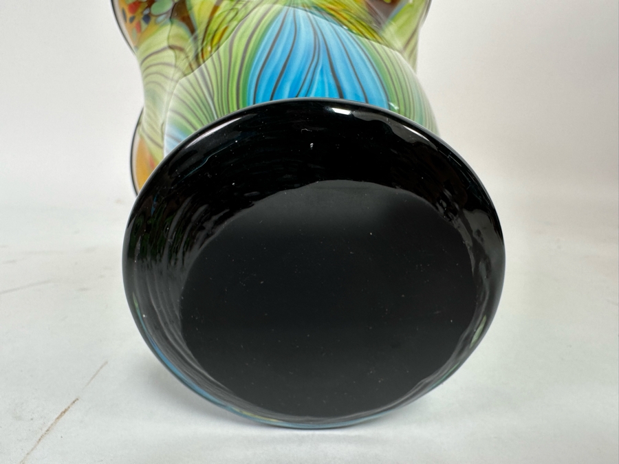 Stunning Multi-Colored Glass Vase 12.5H [CR] [Photo 9]