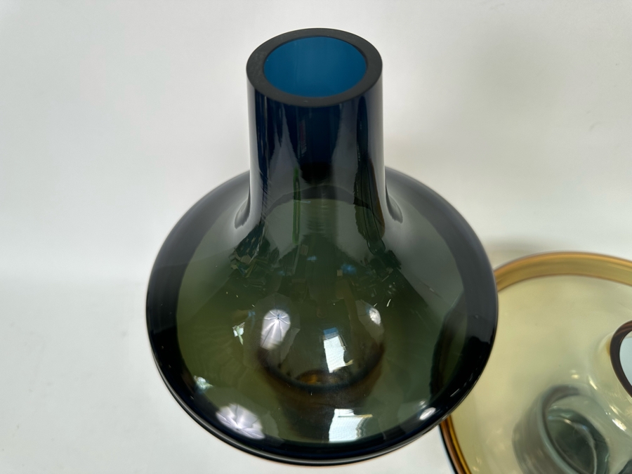 Set Of Three Global Views Glass Sculptural Pieces Made In Poland 15H - 7H [CR] [Photo 6]