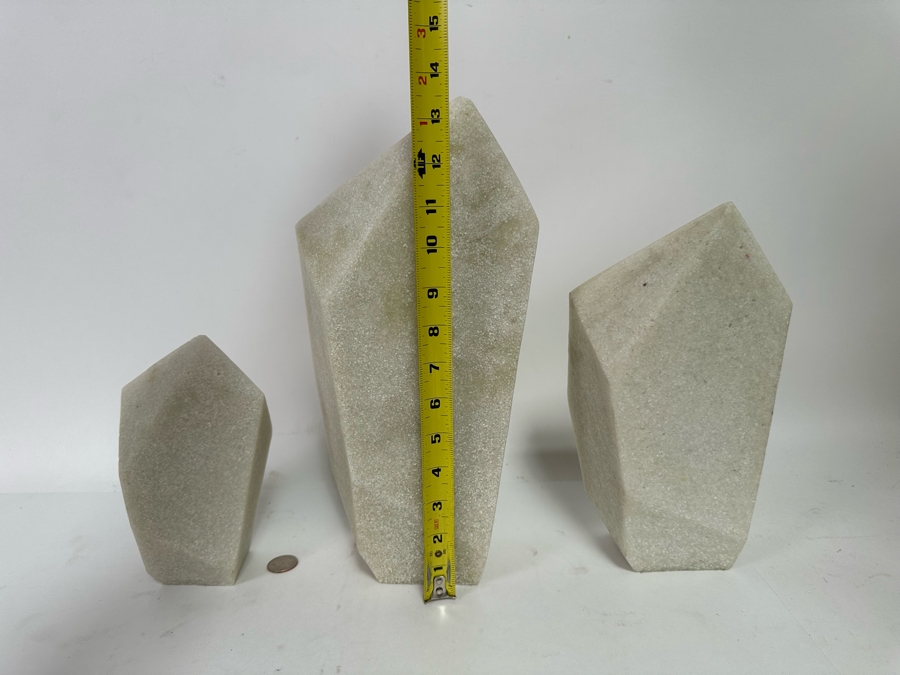 Faux Marble Arteriors Nerine Sculptures, Set Of 3 7H To 13.5H [CR] Retails $580 [Photo 9]