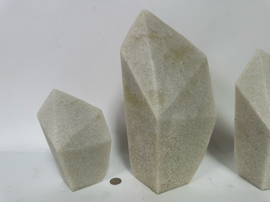 Faux Marble Arteriors Nerine Sculptures, Set Of 3 7H To 13.5H [CR] Retails $580 [Photo 6]