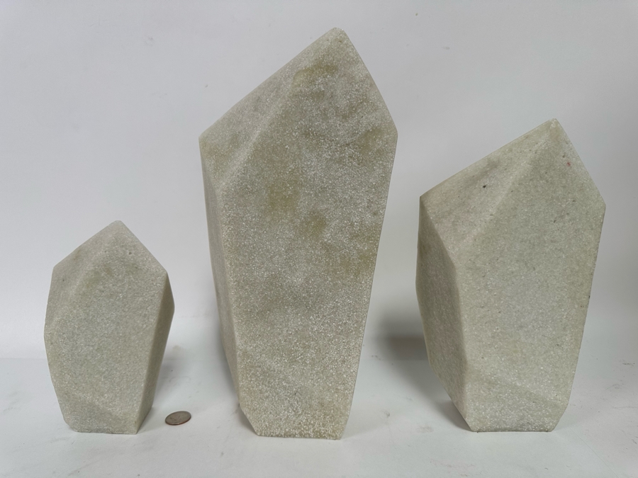 Faux Marble Arteriors Nerine Sculptures, Set Of 3 7H To 13.5H [CR] Retails $580 [Photo 8]