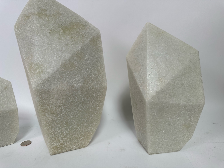 Faux Marble Arteriors Nerine Sculptures, Set Of 3 7H To 13.5H [CR] Retails $580 [Photo 7]