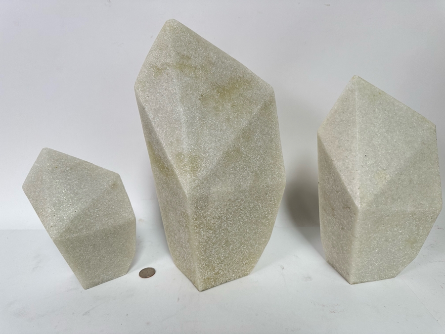 Faux Marble Arteriors Nerine Sculptures, Set Of 3 7H To 13.5H [CR] Retails $580 [Photo 4]