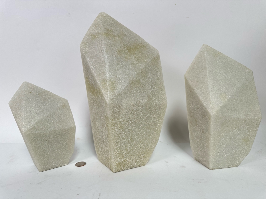 Faux Marble Arteriors Nerine Sculptures, Set Of 3 7H To 13.5H [CR] Retails $580 [Photo 2]