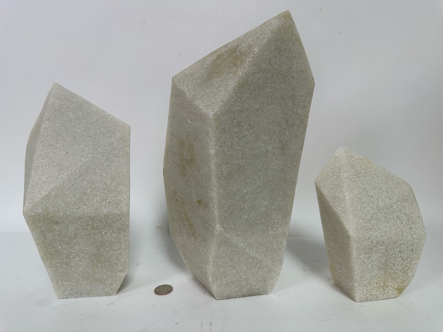 Faux Marble Arteriors Nerine Sculptures, Set Of 3 7H To 13.5H [CR] Retails $580 [Photo 3]