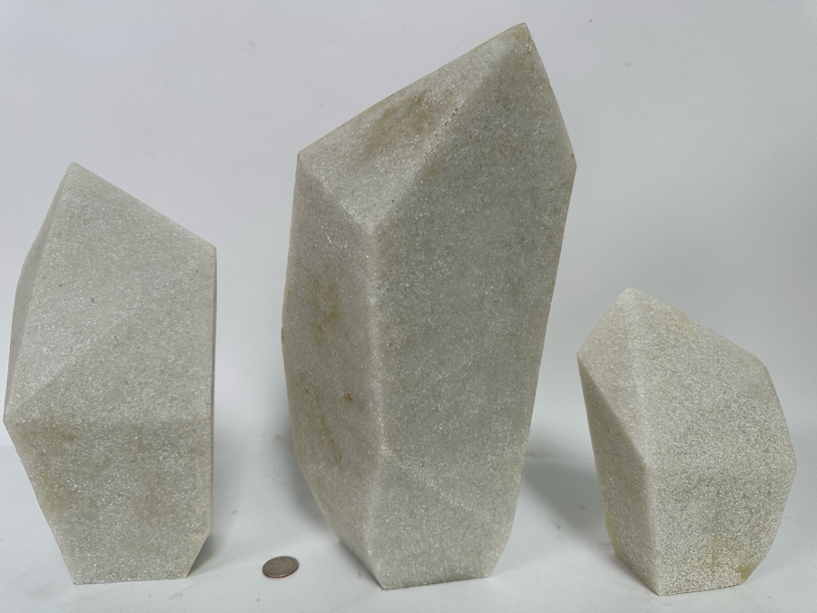 Faux Marble Arteriors Nerine Sculptures, Set Of 3 7H To 13.5H [CR] Retails $580 [Photo 5]