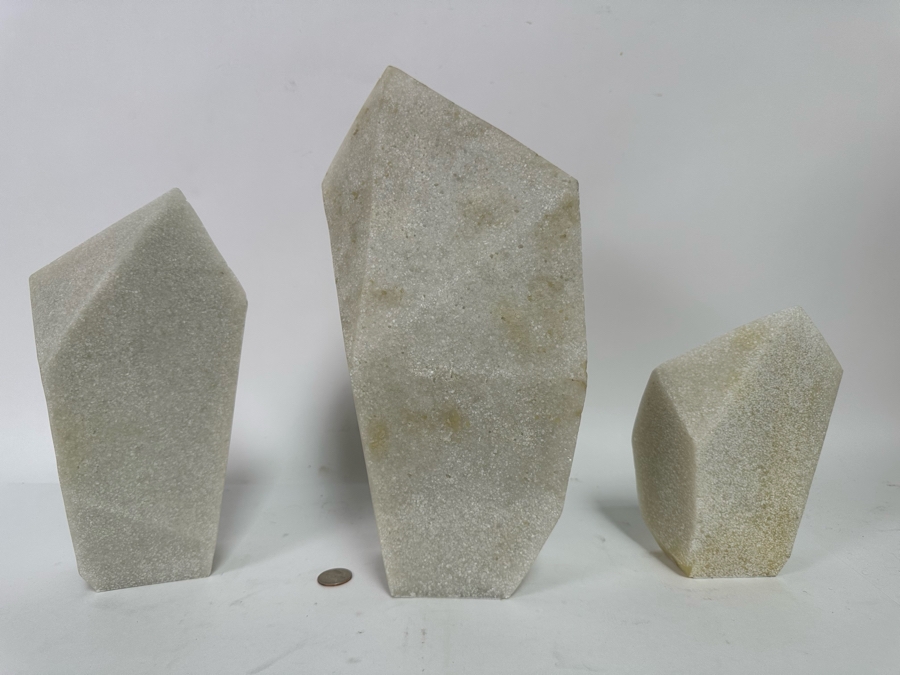 Faux Marble Arteriors Nerine Sculptures, Set Of 3 7H To 13.5H [CR] Retails $580 [Photo 7]