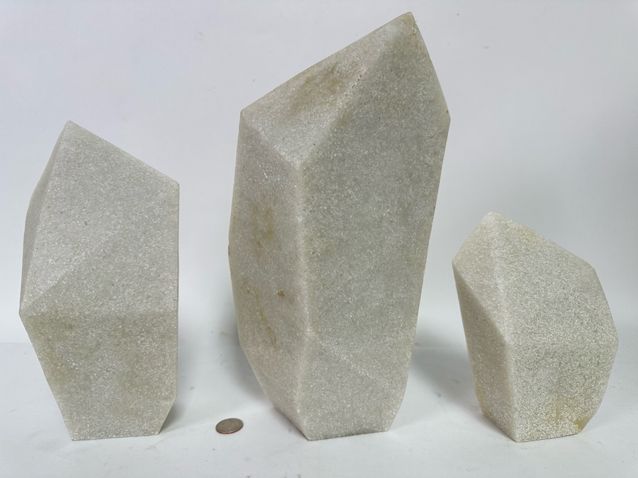 Faux Marble Arteriors Nerine Sculptures, Set Of 3 7H To 13.5H [CR] Retails $580 [Photo 2]