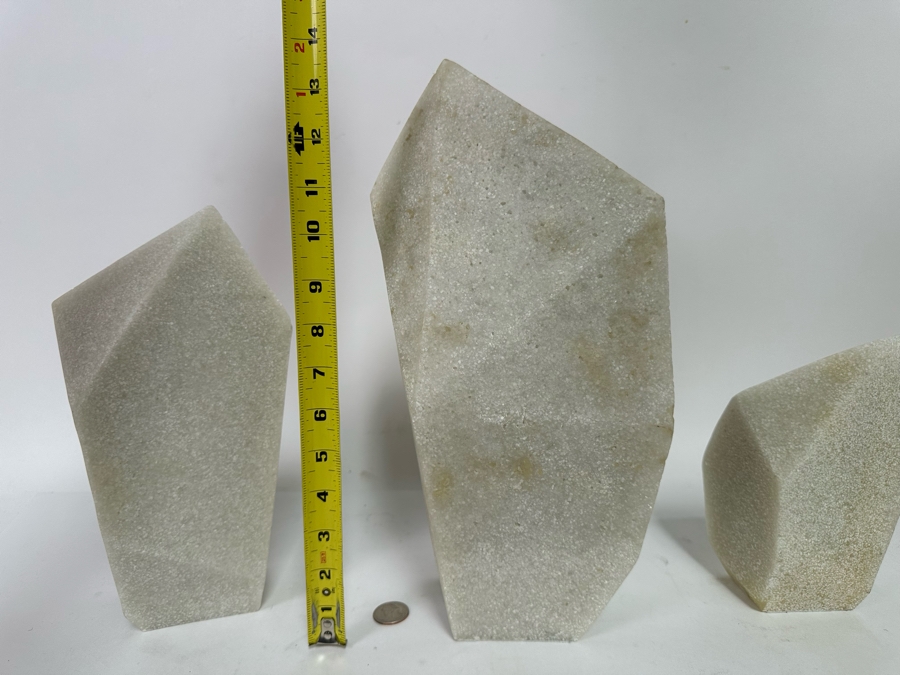 Faux Marble Arteriors Nerine Sculptures, Set Of 3 7H To 13.5H [CR] Retails $580 [Photo 8]