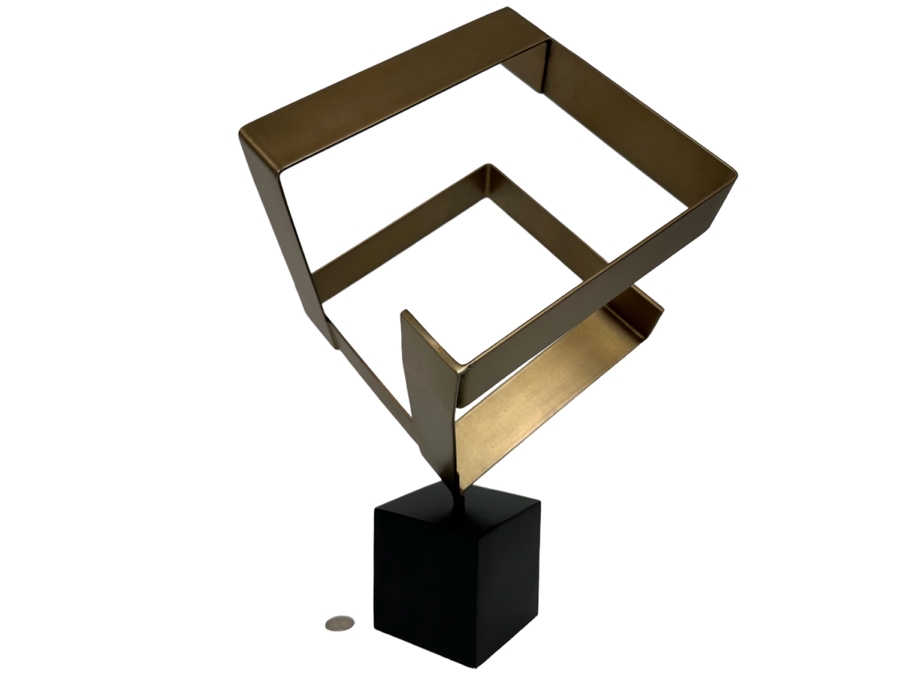 Gold Tone Metal Geometric Tristan Sculpture By Arteriors 19H [CR] [Photo 1]