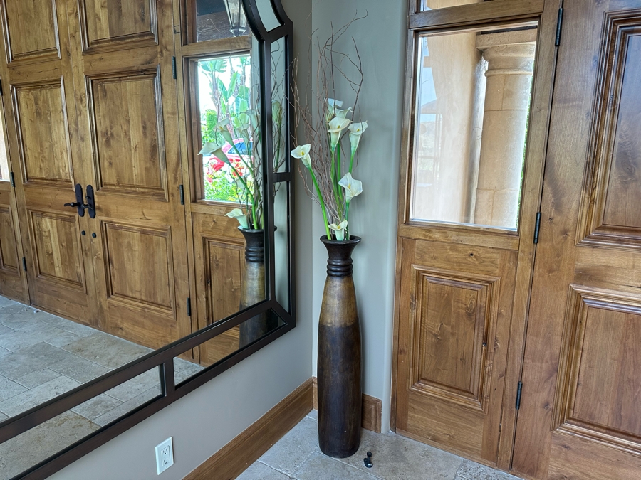 Large Vase With Faux Orchids 77H [CR] [Photo 2]