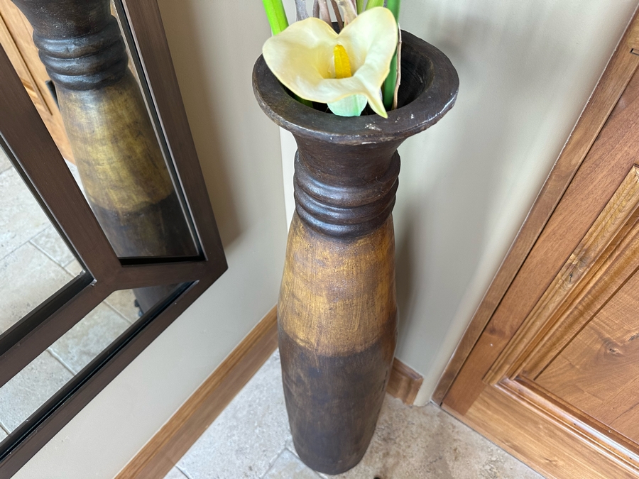 Large Vase With Faux Orchids 77H [CR] [Photo 5]