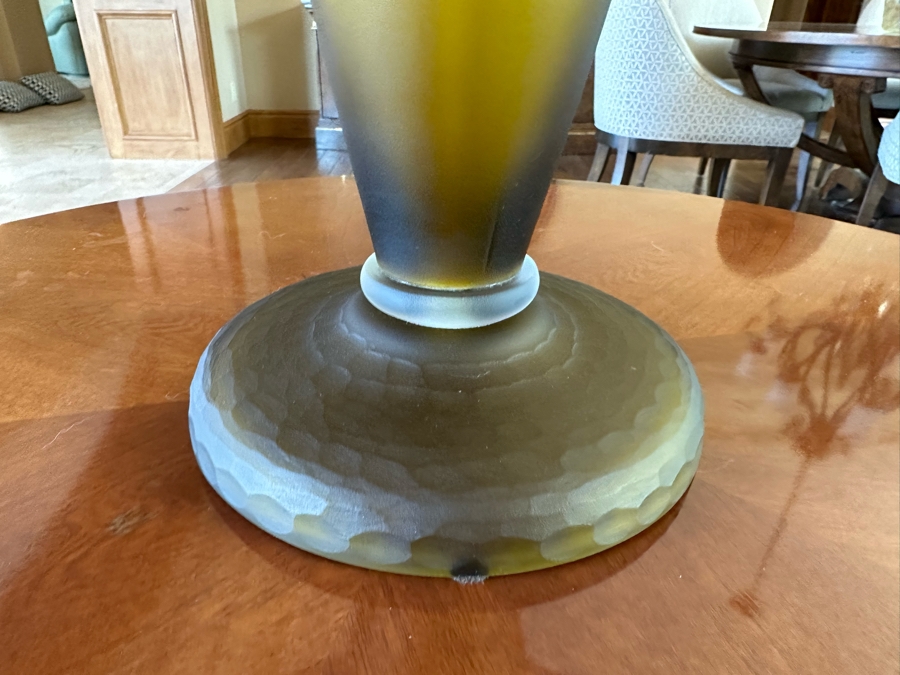 Pair Of Olive Green Italian Murano Seguso Table Lamps For Donghia 32H [CR] [Photo 4]