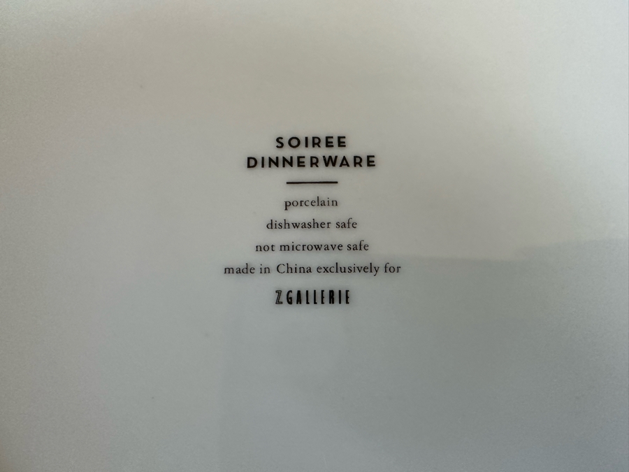 Soiree Porcelain Dinnerware From Z Gallerie 10.5R And 5.5R [CR] [Photo 8]