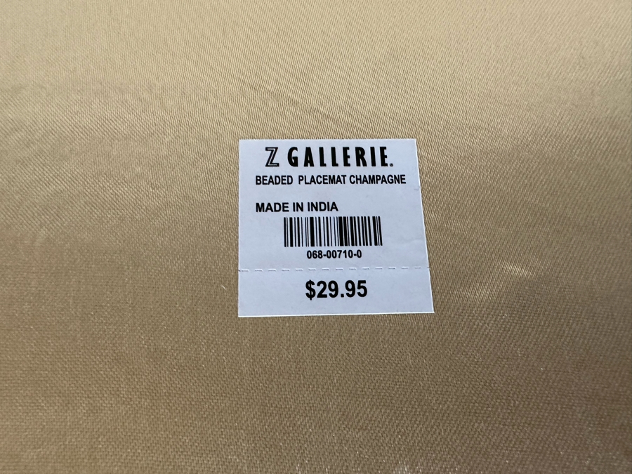 Soiree Porcelain Dinnerware Plates 8R And (8) Gold Tone Beaded Placemats [CR] (Placemats Retails For $239) From Z Gallerie [Photo 8]