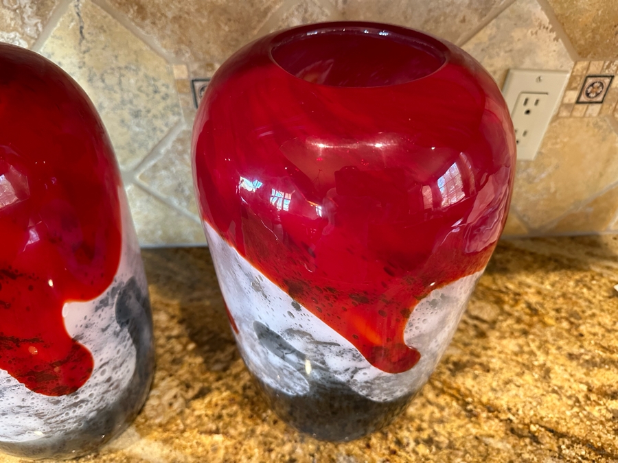 Pair Of Glass Horizon Pod Vases By Dynasty Gallery 14H [CR] Retails $220 [Photo 4]