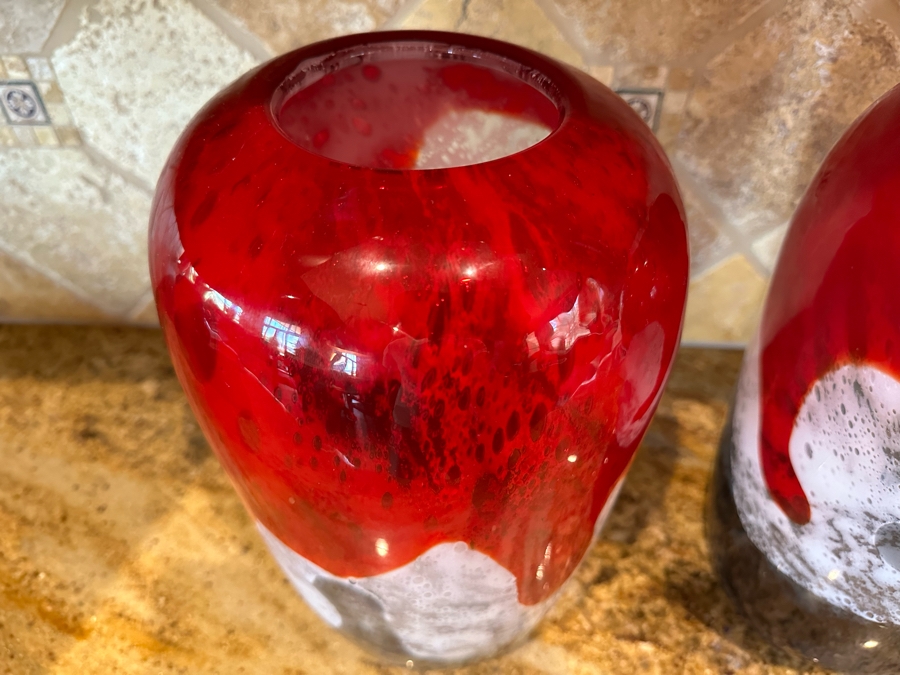 Pair Of Glass Horizon Pod Vases By Dynasty Gallery 14H [CR] Retails $220 [Photo 3]
