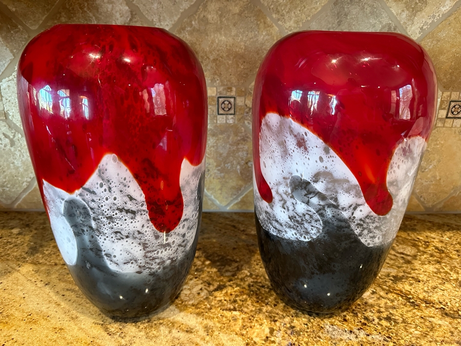 Pair Of Glass Horizon Pod Vases By Dynasty Gallery 14H [CR] Retails $220 [Photo 5]