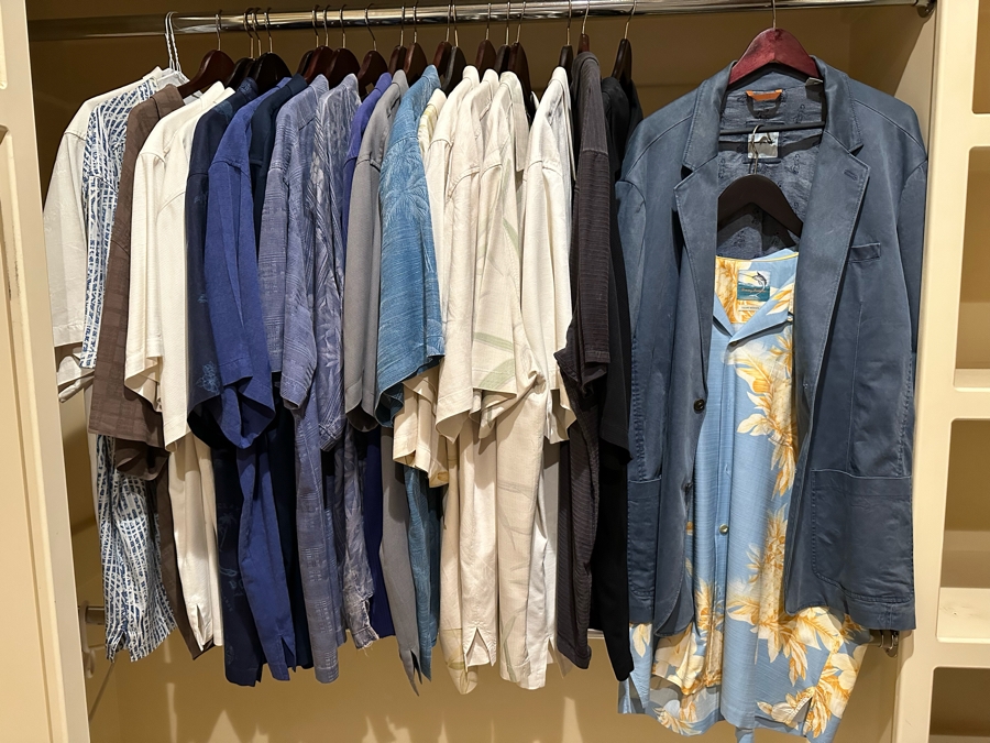21 Tommy Bahama Shirts And 1 Tommy Bahama Jacket Mostly XXL And XXXL [CR] Retail Value Over $2,000 - See Photos