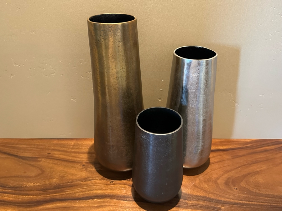 Three Decorative Crate & Barrel Vases 11H, 17H, 20H [CR] [Photo 3]