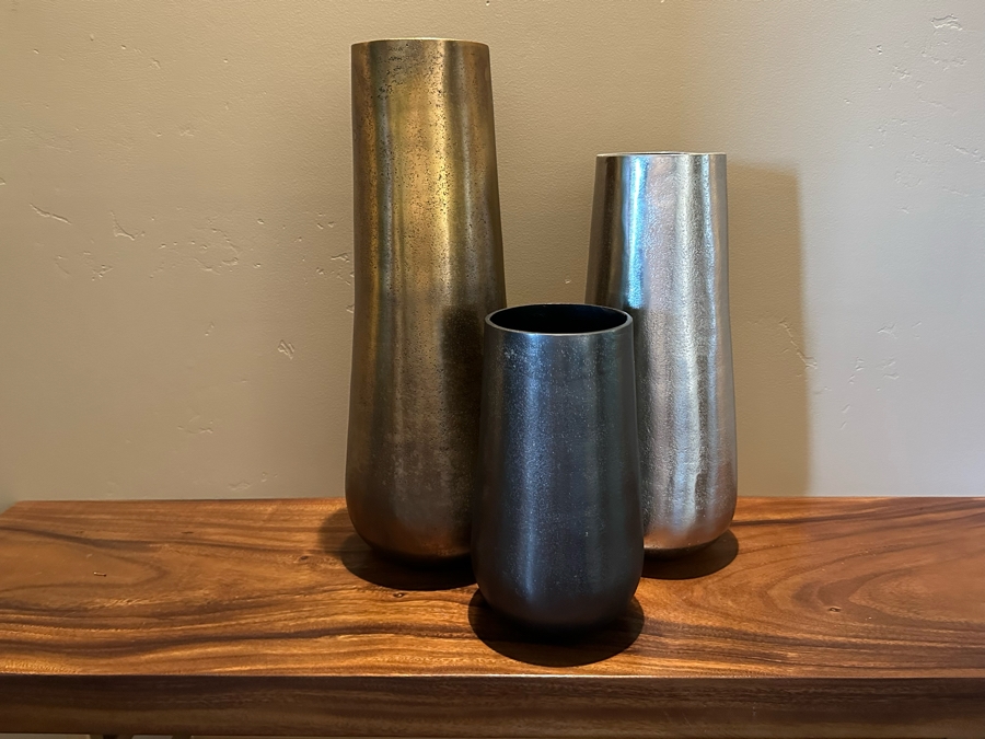 Three Decorative Crate & Barrel Vases 11H, 17H, 20H [CR]