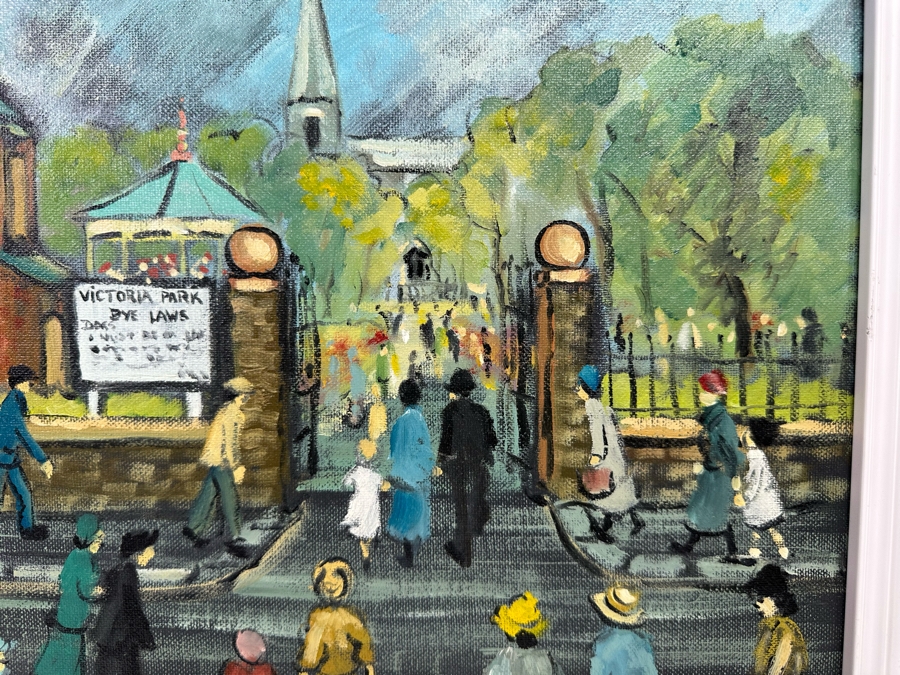 Charles M. Jones (1923-2008, United Kingdom) Original Folk Art Painting Victoria Park Bye Laws 20 X 16 Framed 22 X 18 [CA] [Photo 7]