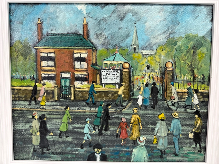 Charles M. Jones (1923-2008, United Kingdom) Original Folk Art Painting Victoria Park Bye Laws 20 X 16 Framed 22 X 18 [CA] [Photo 4]