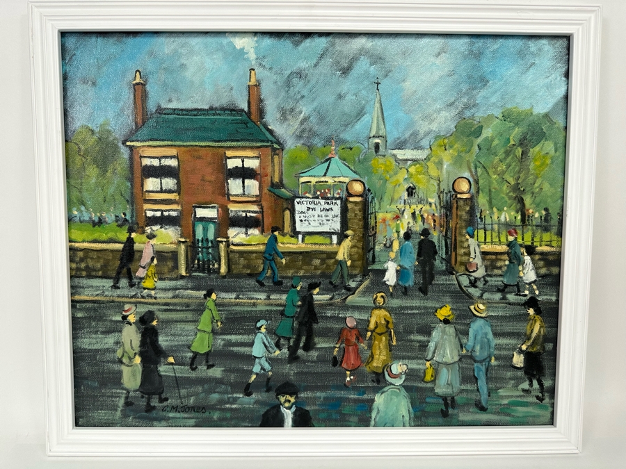 Charles M. Jones (1923-2008, United Kingdom) Original Folk Art Painting Victoria Park Bye Laws 20 X 16 Framed 22 X 18 [CA] [Photo 2]
