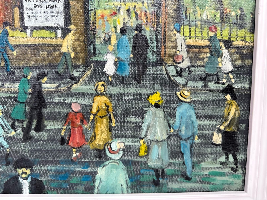 Charles M. Jones (1923-2008, United Kingdom) Original Folk Art Painting Victoria Park Bye Laws 20 X 16 Framed 22 X 18 [CA] [Photo 8]