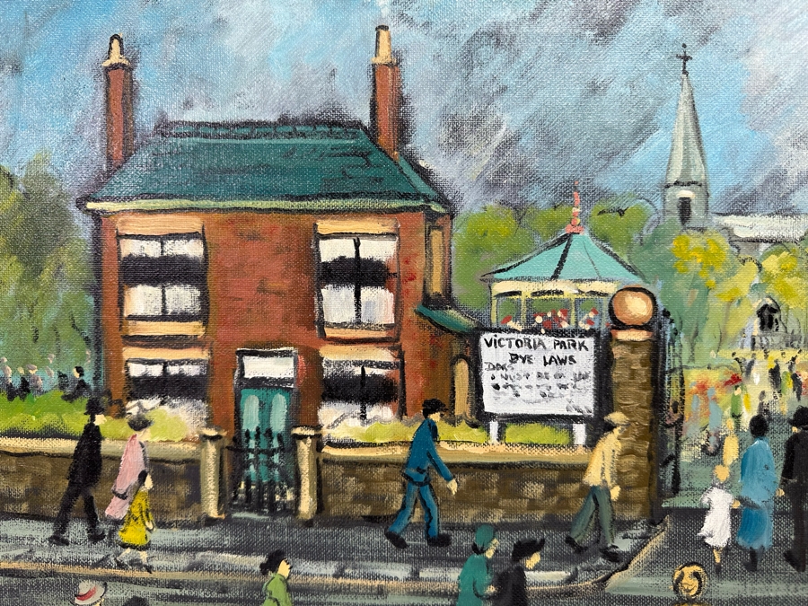 Charles M. Jones (1923-2008, United Kingdom) Original Folk Art Painting Victoria Park Bye Laws 20 X 16 Framed 22 X 18 [CA] [Photo 5]