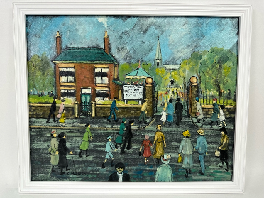 Charles M. Jones (1923-2008, United Kingdom) Original Folk Art Painting Victoria Park Bye Laws 20 X 16 Framed 22 X 18 [CA] [Photo 3]