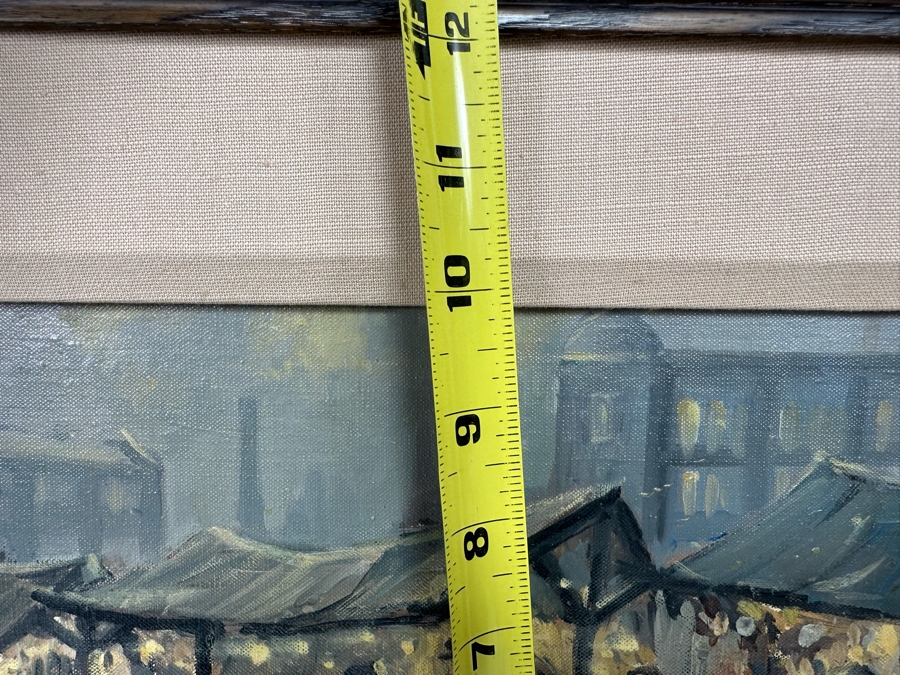 Tom Brown (1933-2017, British) Original Oil Painting On Canvas Of Marketplace 12 X 10 Framed 19 X 17 [CA] [Photo 13]