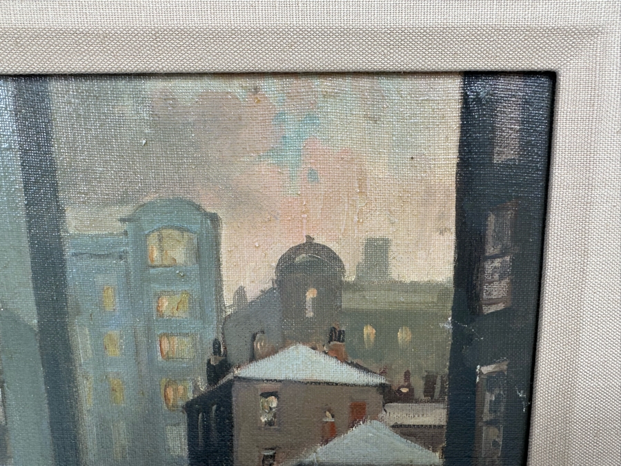 Tom Brown (1933-2017, British) Original Oil Painting On Canvas Of River Canal Scene 9.5 X 11.5 Framed [CA] [Photo 11]