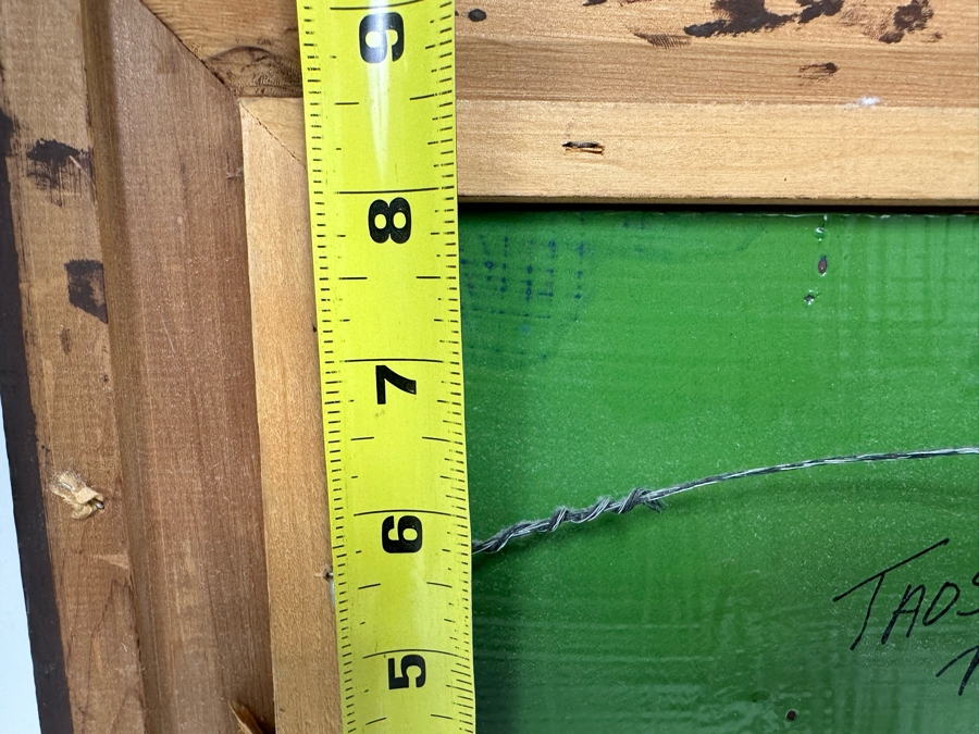 Original Copper Enamel Painting Of The Taos Pueblo In New Mexico By James Mayfield 10 X 8 Framed 15 X 13 [CA] [Photo 11]