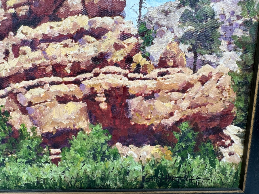 Gary Hartenhoff (1935-2018, Sioux Falls, South Dakota) Original Landscape Painting 11.5 X 13 Framed 14 X 18 [CA] [Photo 6]