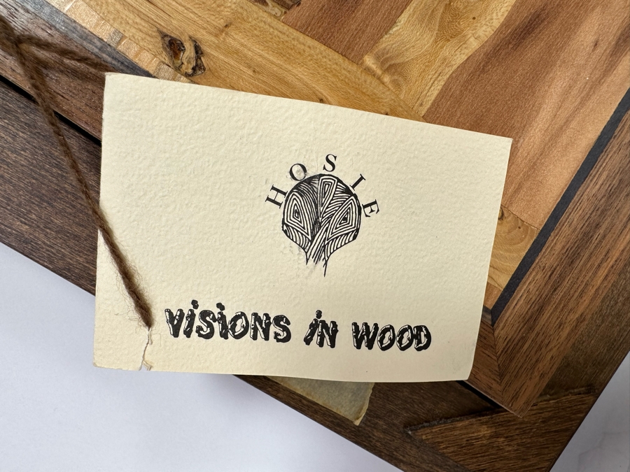 Hosie Main (1913-2014) Inlaid Wooden Marquetry Artwork From Rapid City, South Dakota Double-Sided 15 X 8.5 Framed 21 X 14 [CA] Retails $500 [Photo 11]