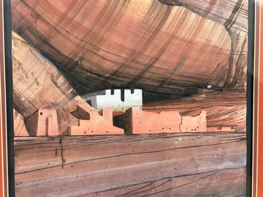 Original Benson Halwood Navajo Painting 13 X 23 Framed 22.5 X 32 [CA] [Photo 6]