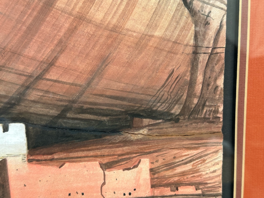 Original Benson Halwood Navajo Painting 13 X 23 Framed 22.5 X 32 [CA] [Photo 9]