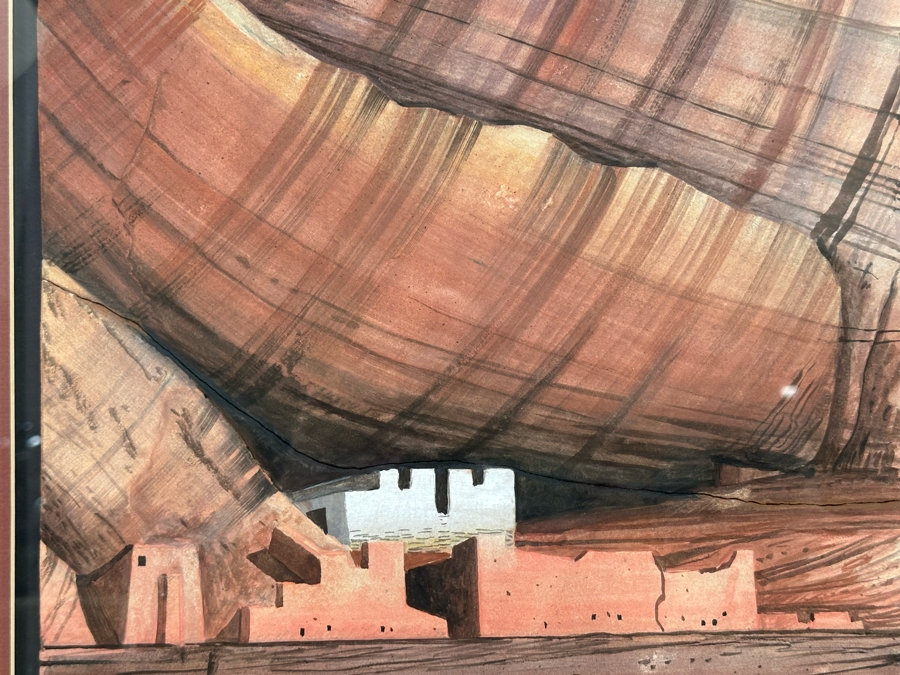 Original Benson Halwood Navajo Painting 13 X 23 Framed 22.5 X 32 [CA] [Photo 13]