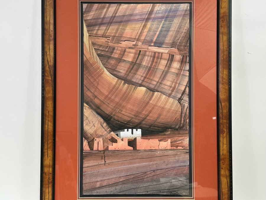 Original Benson Halwood Navajo Painting 13 X 23 Framed 22.5 X 32 [CA] [Photo 4]