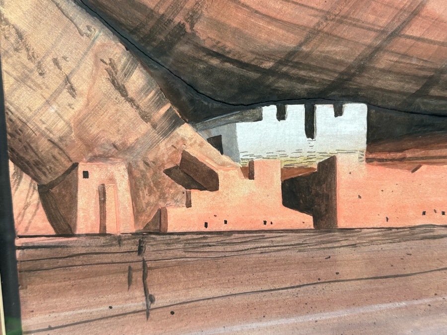 Original Benson Halwood Navajo Painting 13 X 23 Framed 22.5 X 32 [CA] [Photo 7]